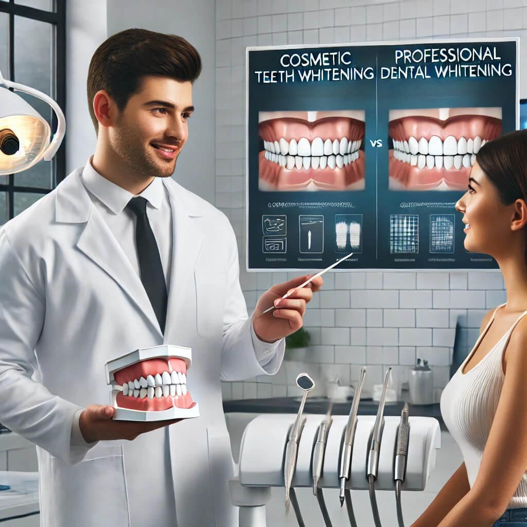 Cosmetic Teeth Whitening vs. Professional Dental Whitening