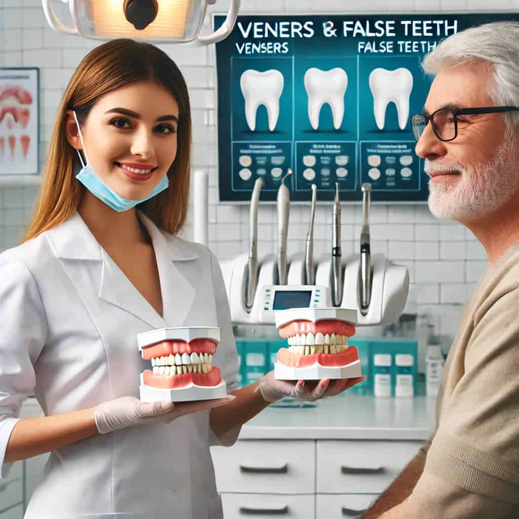 Veneers vs False Teeth